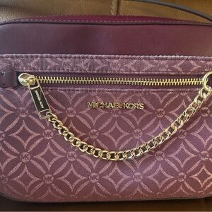 Michael Kors Plum and Gold Crossbody Bag
